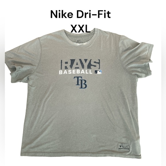 Nike Other - Tampa Bay Devil Rays T-Shirt Men's 2XL Gray Nike Athletic MLB Sports Dri-Fit GUC